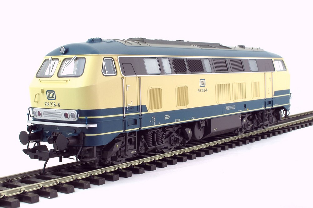 Diesellok BR218 218-6, DB, Epoche 4, ozeanblau/beige