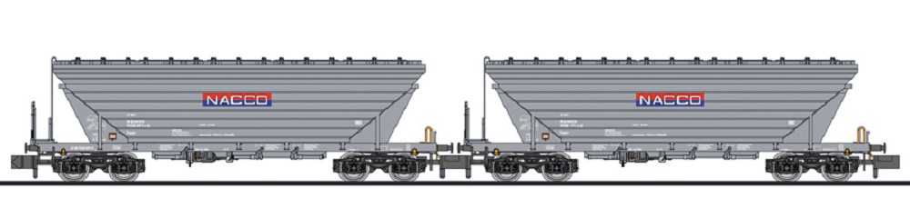 2-tlg. Set, Getreidetransportwg., Uagpps, "NACCO", Deutschla