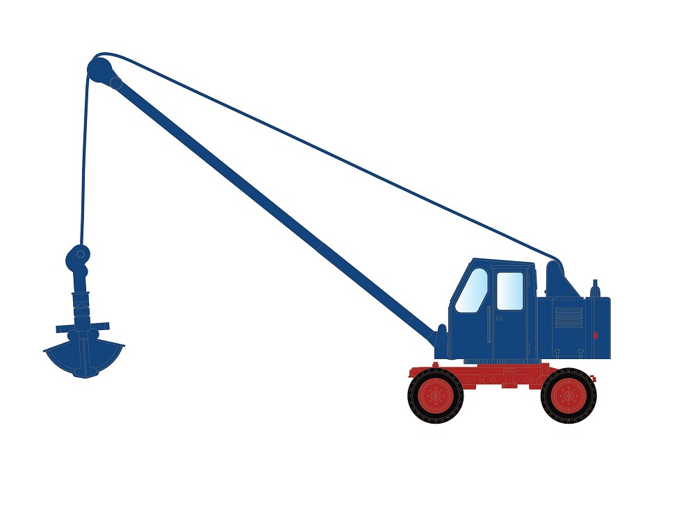 Fuchs F 301 Bagger m. Schaufel, blau/rot