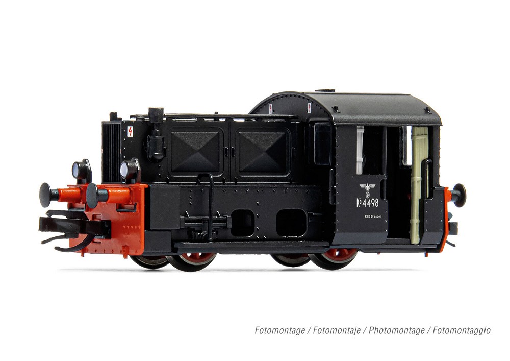 DRB, Diesel-Rangierlokomotive Kö 4498 mit offenem Führerhaus