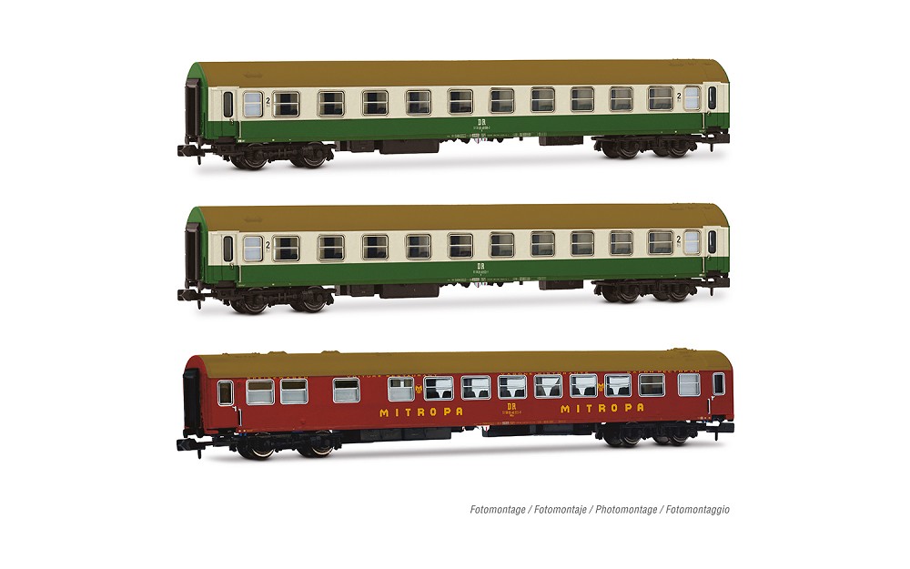 DR, 3-tlg. Set OSShD-Wagen Typ B, Nr. 2/2, bestehend aus 1 x