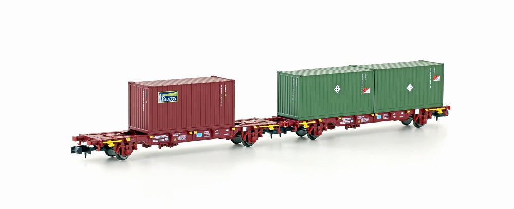 2er Set Containerwagen Lgnss SNCB/IFB, Ep.V