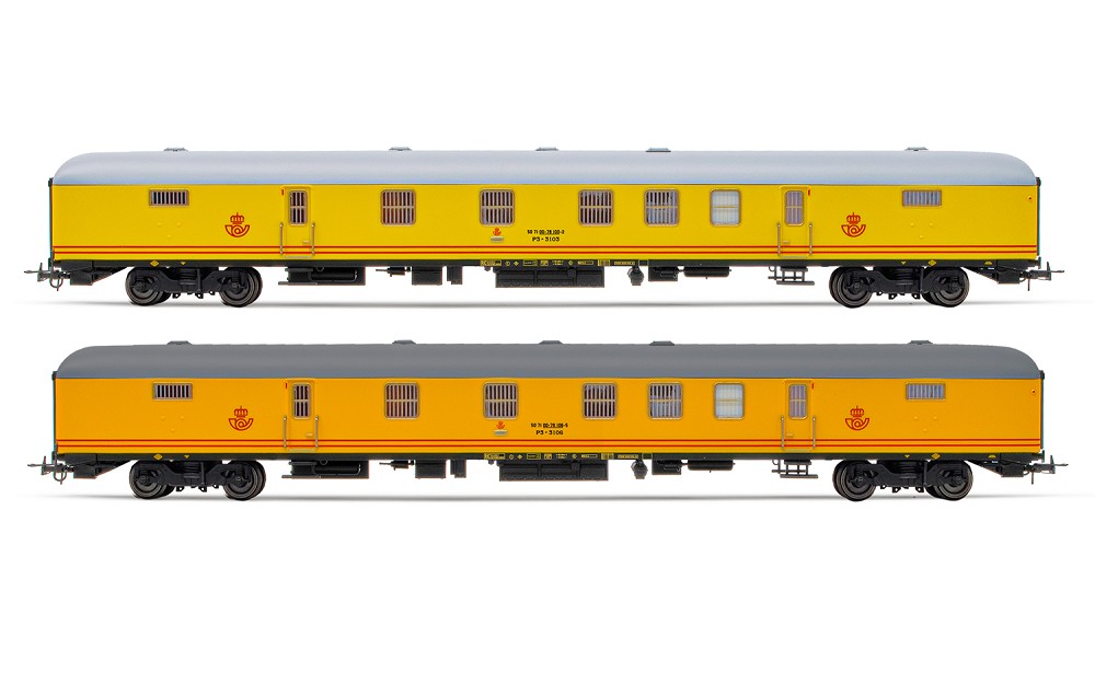 RENFE, 2-tlg. Set Postwagen P3-3100 mit 160-km/h-Drehgestell