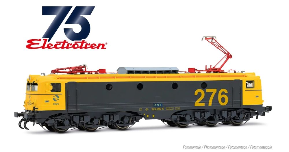 RENFE, sechsachs. Elektrolokomotive 276-005, gelb-graue Farb