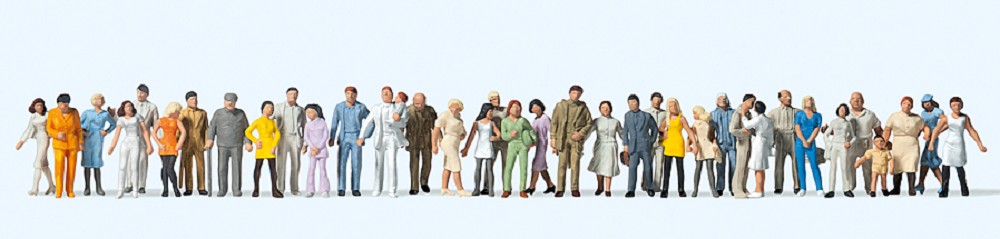 Stehende und gehende Passanten. 36 Figuren