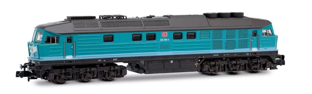 DB AG, diesel-elektrische Lokomotive 234 304-4, mintgrüne Fa