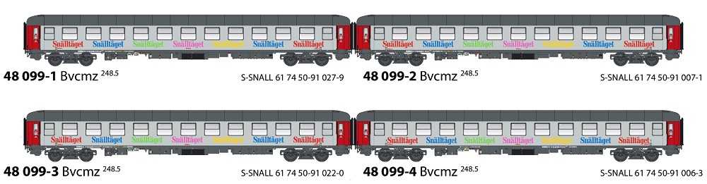 4er Set Liegewagen Bvcmz Snälltaget, Ep.VI, D300