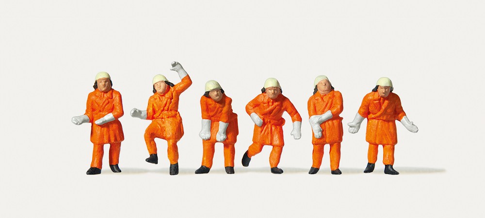Feuerwehrleute, Einsatzkleidung orange