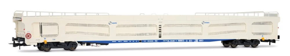 RENFE, 4-achs. Autotransportwagen der Gattung DDMA, weiße Fa
