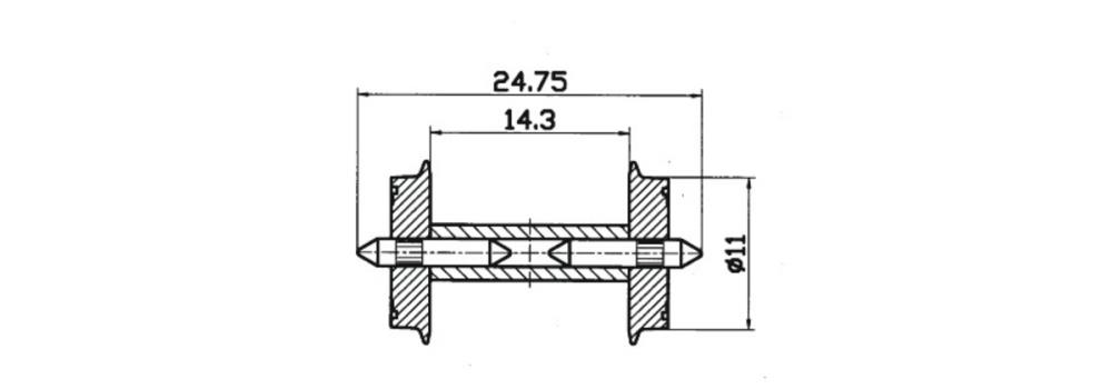 Radsatz 11mm get. Achse   1 Pa