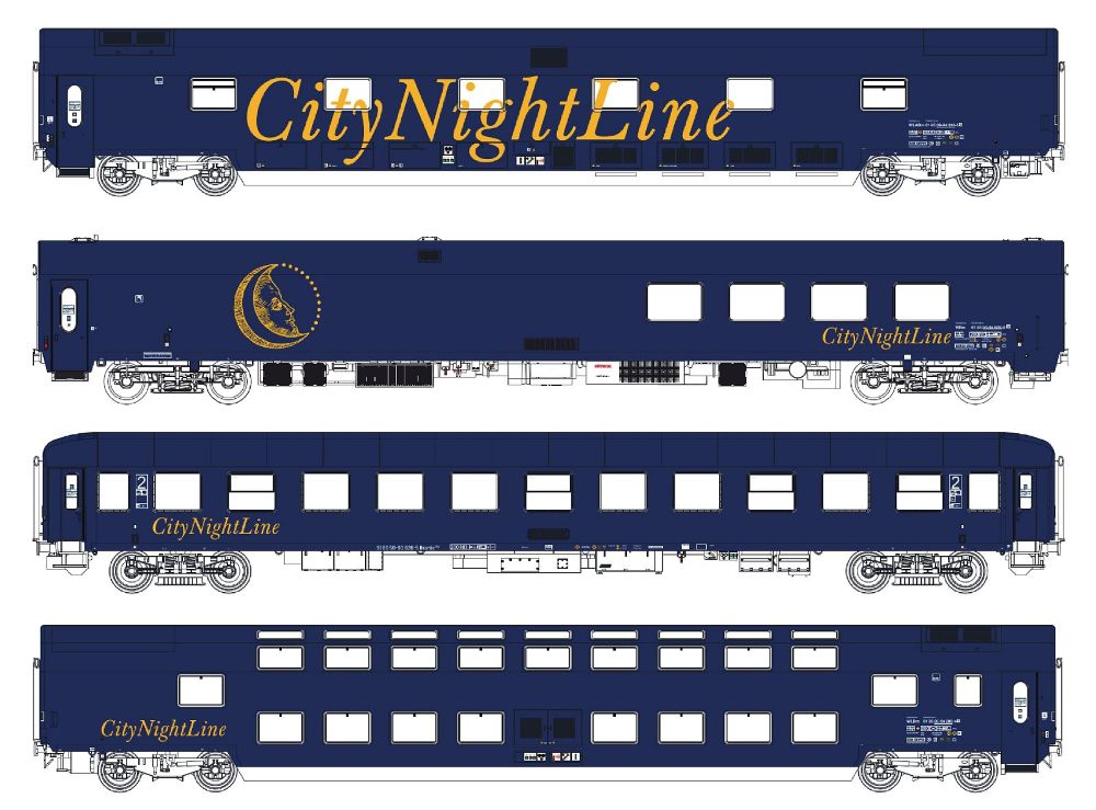 4er Set Nachtzugwagen CNL, Ep.V, CNL 212/213, Set II, AC