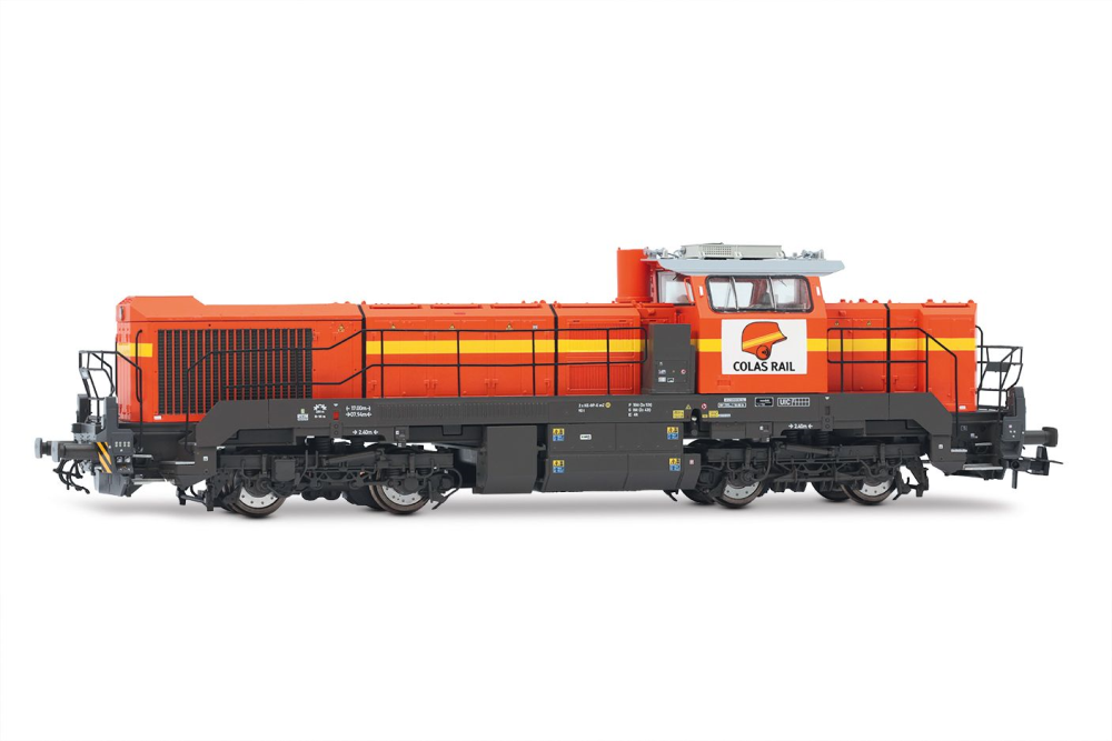 COLAS RAIL, Diesellokomotive Vossloh DE 18 in orange-gelber
