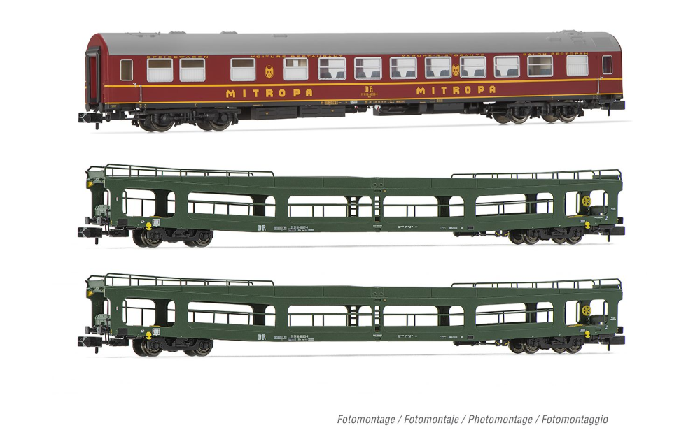 DR, 3-tlg. Set OSShD Typ B Reisezugwagen „Spree-Alpen-Expres
