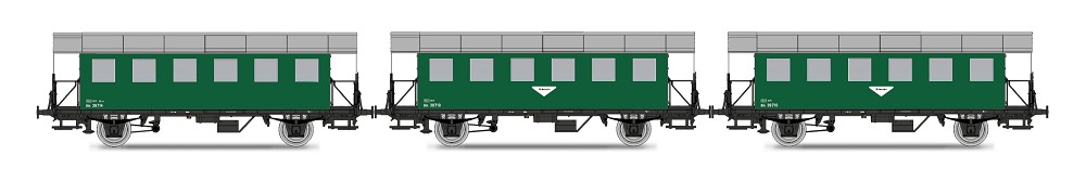 3er Set Personenwagen BiH ÖBB, Ep.III, grün