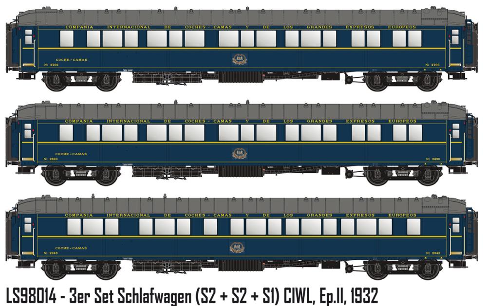 3er Set Schlafwagen CIWL Ep IIIb