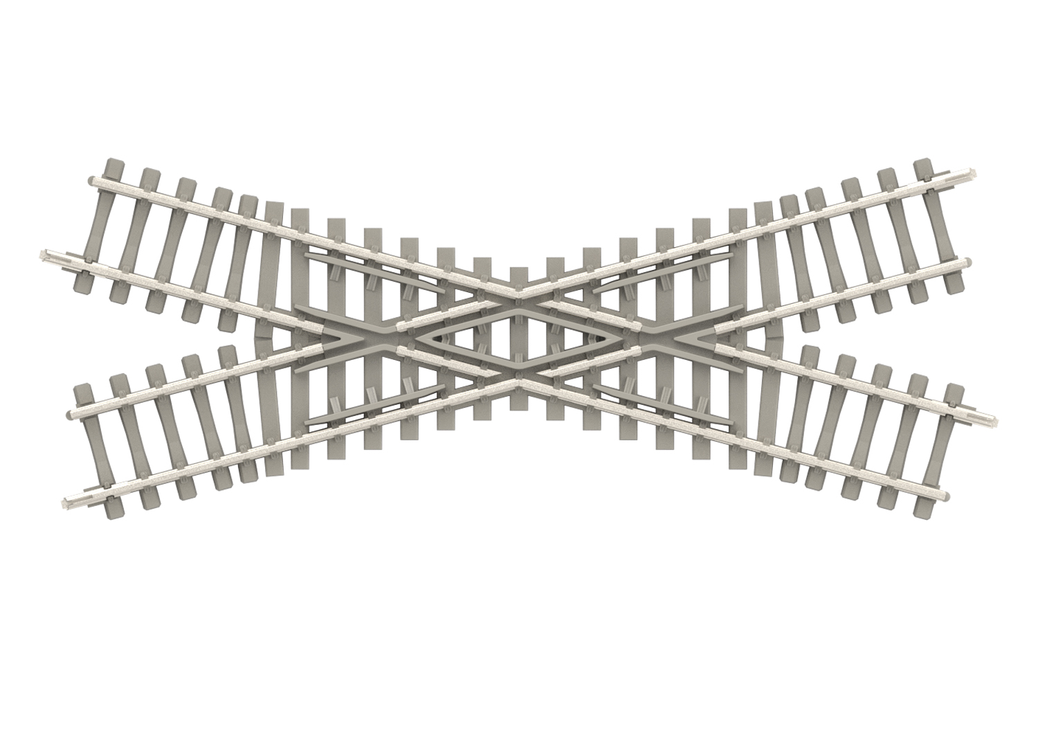 Minitrix Kreuzung - 30° mit Betonschwellen Länge 104,2 mm