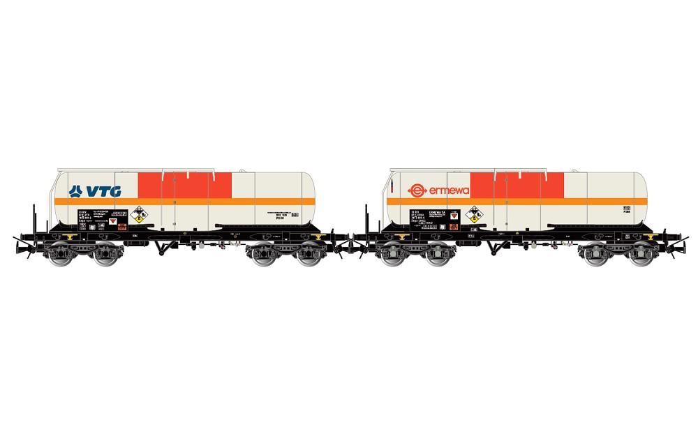 2-tlg. Set Kesselwagen für den Transport von Chlor, VTG + Er