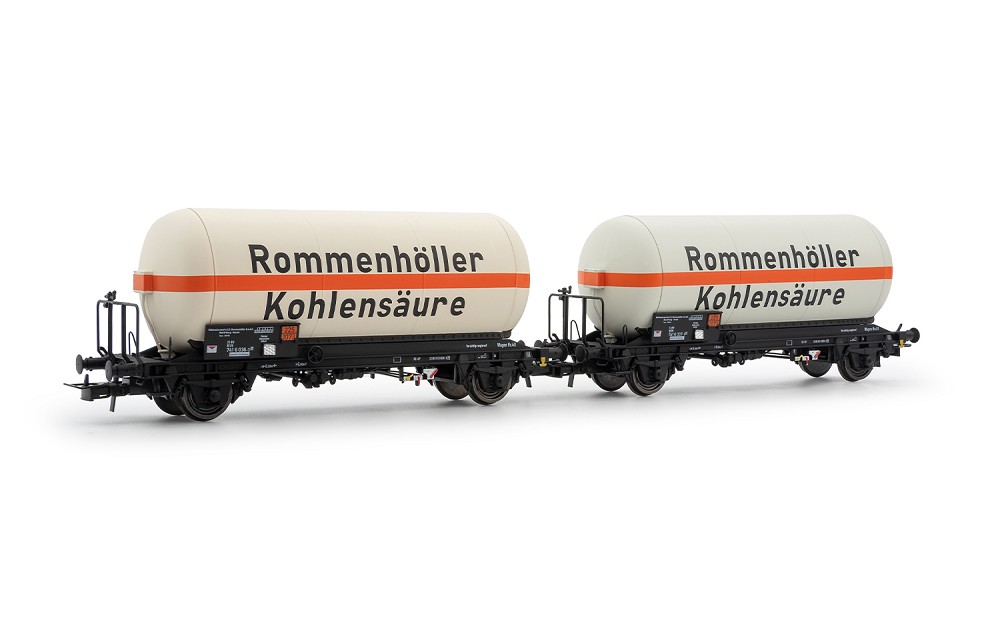 DB, 2-tlg. Set 2-achs. Gaskesselwagen, „Rommenhöller Kohlens