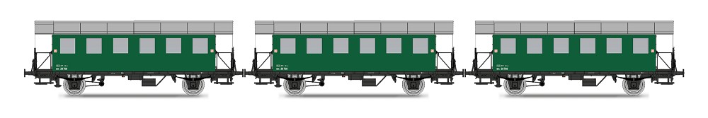 3er Set Personenwagen BiH ÖBB, Ep.III, grün
