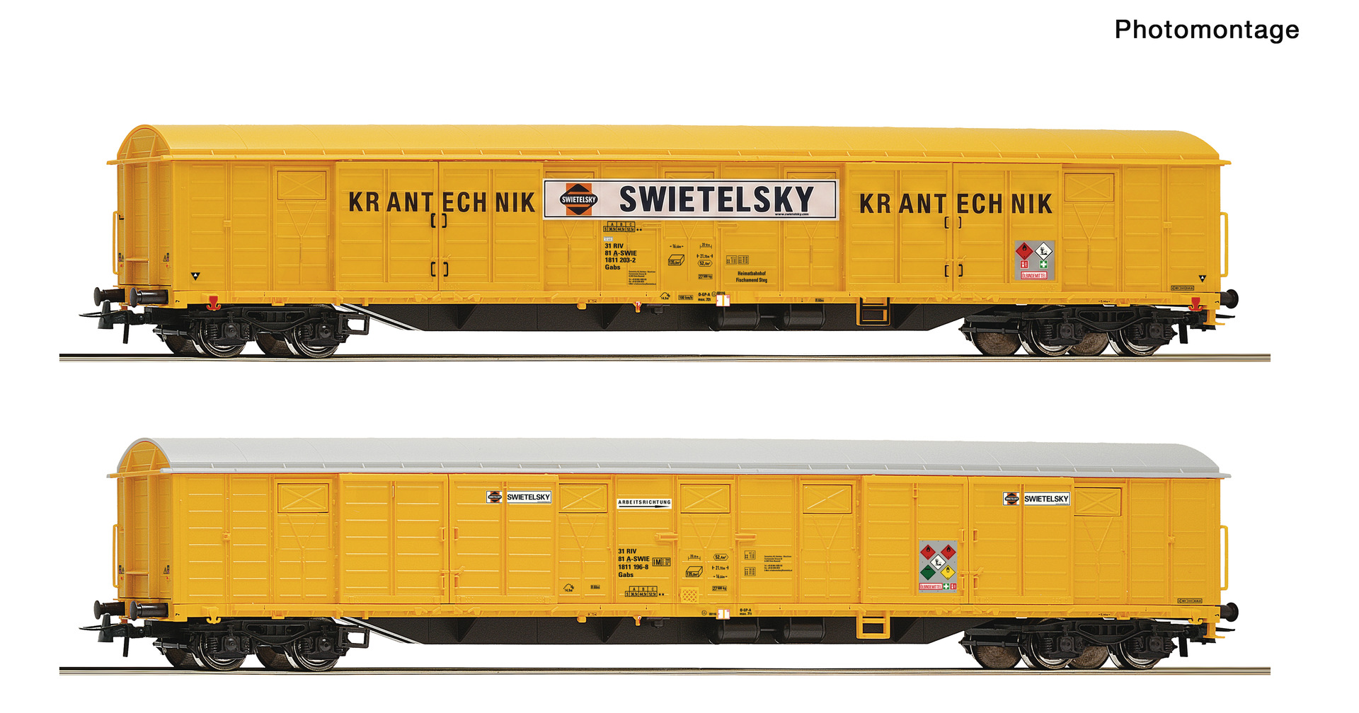 2er Set Gedeckte Güterwagen Gabs RTS Swietelsky