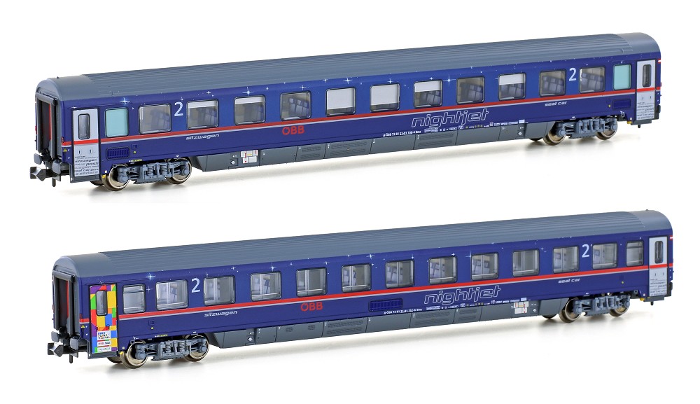 2er Set Personenwagen Bmz ÖBB Nightjet, Ep.VI, Pride