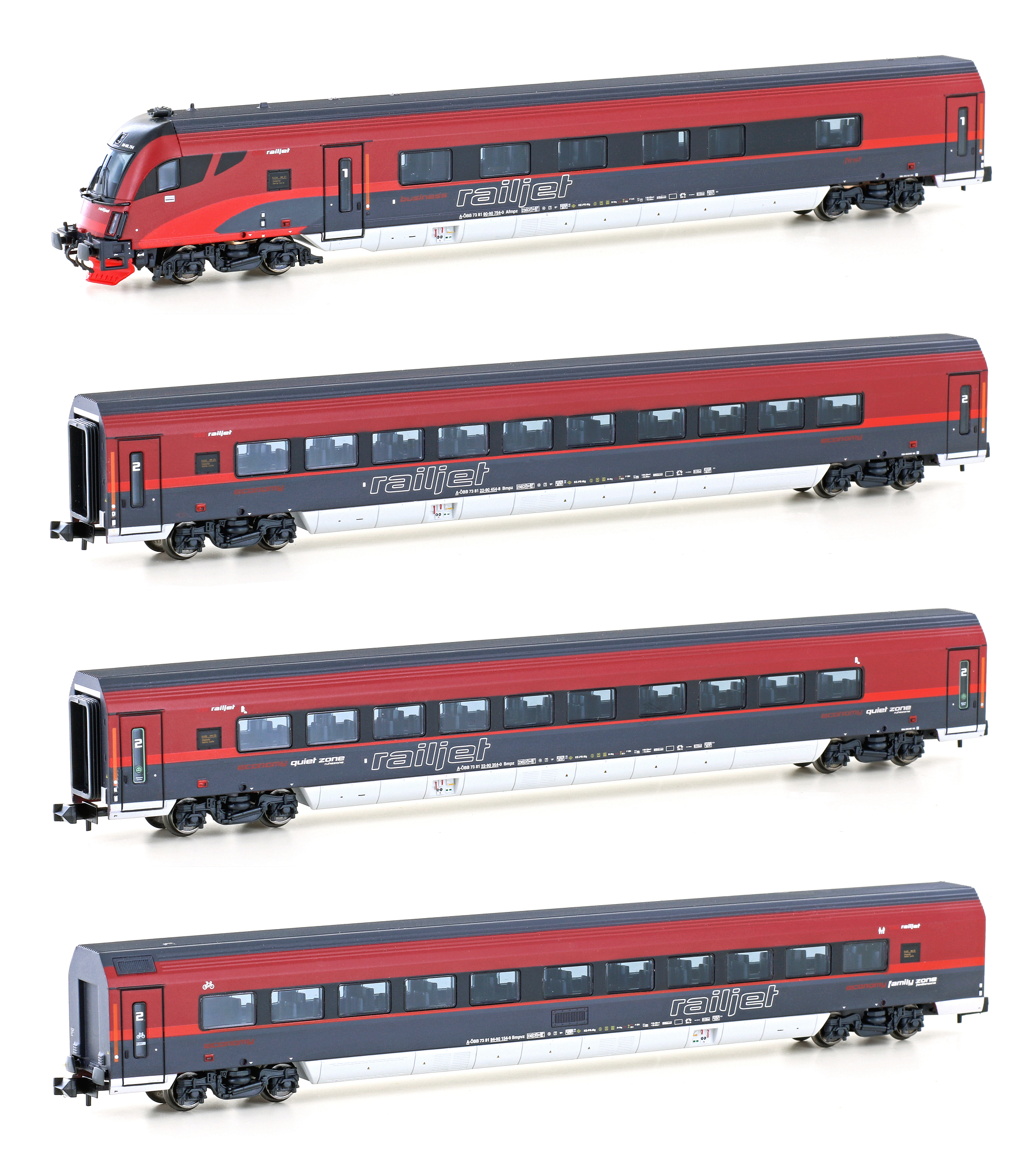 4er Set Personenwagen ÖBB Railjet, Ep.VI, Set 1