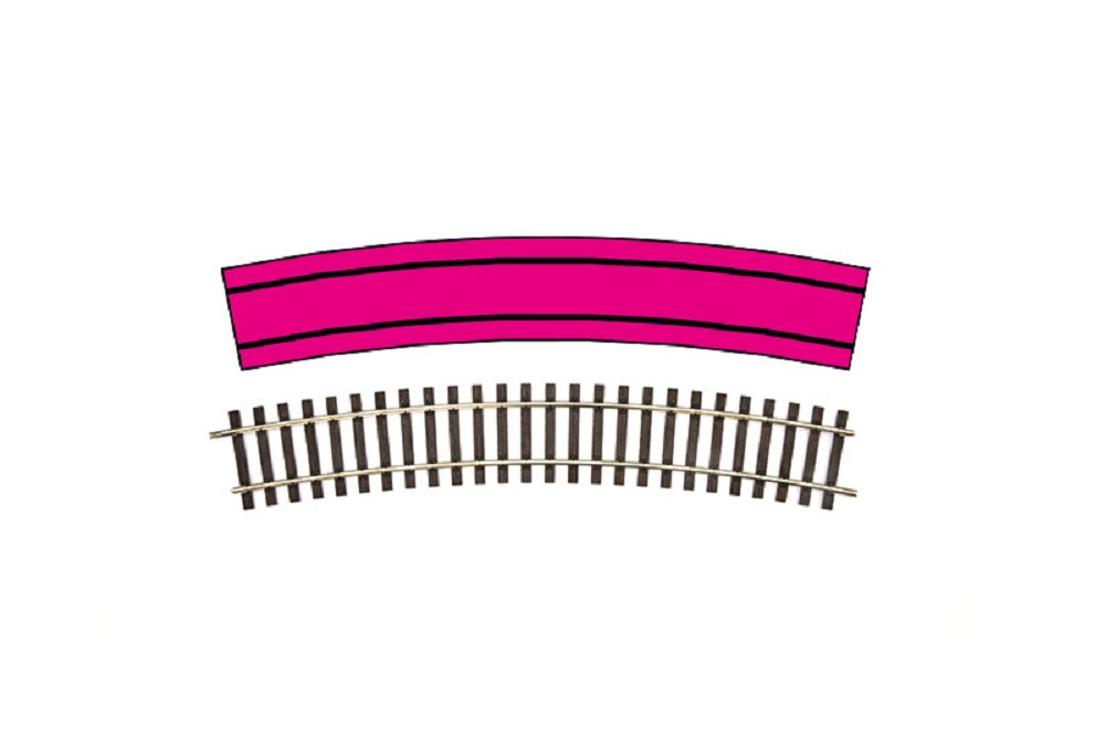 Gleis gebogen R1, Radius 914,4 mm  (VE 8) Gleis gebogen R1, Radius 914,4 mm  (VE 8)