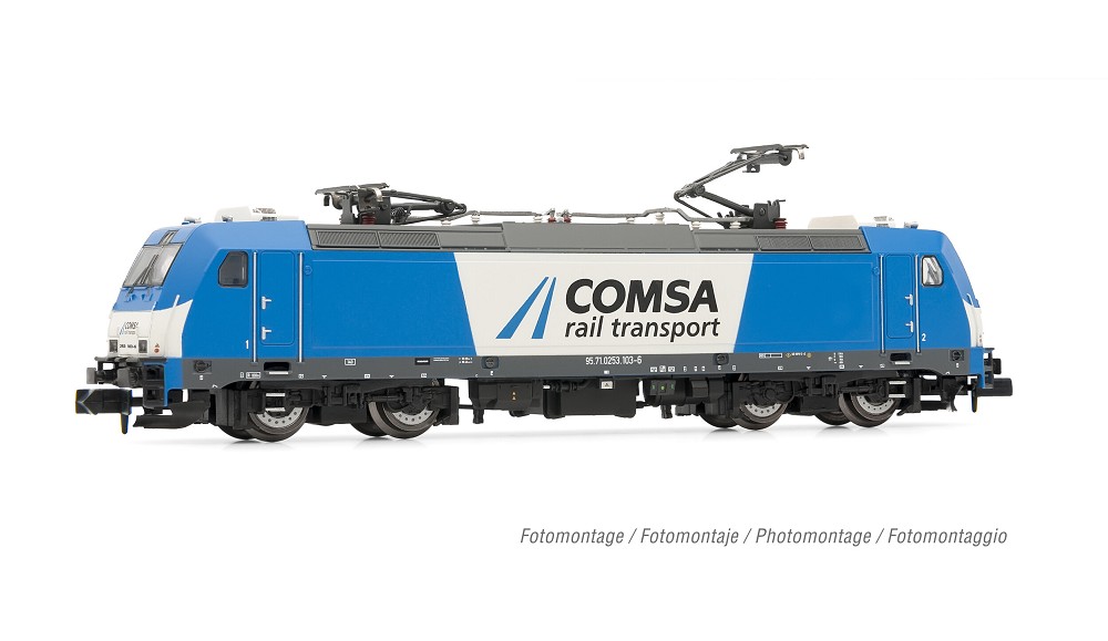COMSA, Elektrolokomotive BR 253 in blau/weißer Lackierung, E
