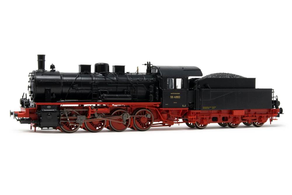 DRG, Dampflok BR 55.25, rot-schw.,Ep.II, DCC-Sou.