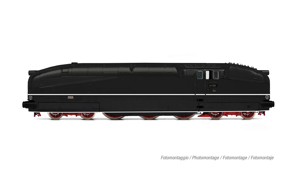 DB, Stromliniendampflokomotive 61 001 in schwarzer Farbgebun