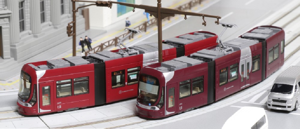 2er Set Straßenbahn Hiroden 1000 LRV HER, Ep.VI, Piccolo