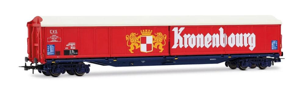 SNCF, 4-achs. Schiebewandwagen Typ Habis „Kronenbourg”, blau