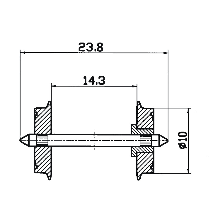 DC-Radsatz 10mm KMB